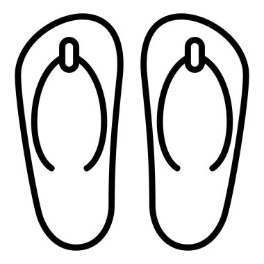flip flops icon. outline illustration of beach slippers vector icons for web