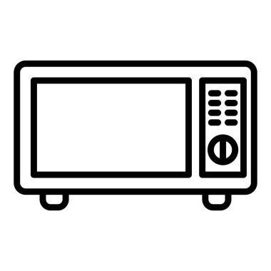 Mikrodalga fırın ikonu. Web için TV vektör simgelerinin özet çizimi