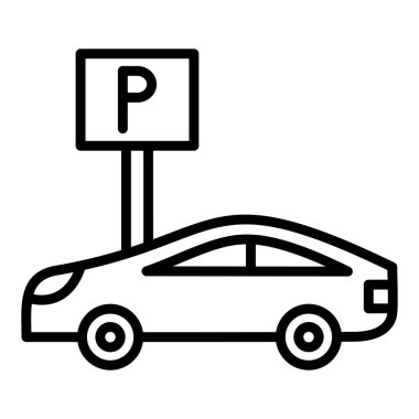 Park ediyor. Web simgesi basit tasarım