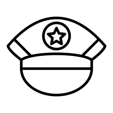 Polis memuru ikon vektörü. İnce çizgi işareti. izole edilmiş sınır sembolü çizimi