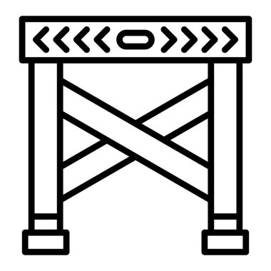 Beyaz arkaplanda izole edilmiş bariyer simgesi. inşaat sembolü çizimi.