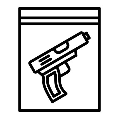 gun icon vector isolated on white background, pistol transparent sign