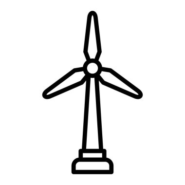 wind turbine icon. outline illustration of windmill vector symbol stock web design