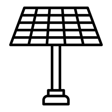 Güneş paneli simgesi. Web için enerji vektör simgelerinin özet çizimi