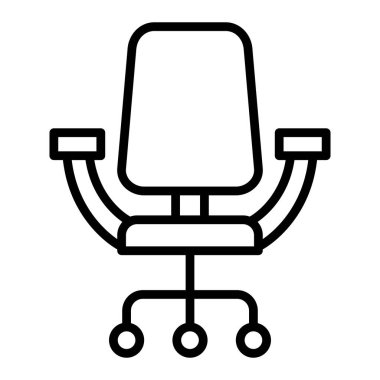 ofis sandalyesi ikon vektör illüstrasyonu