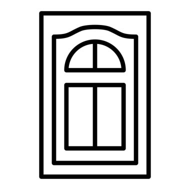 window icon in outline style isolated on white background. door symbol