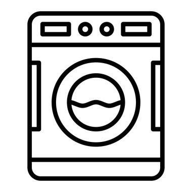 çamaşır makinesi simgesi. Web için basit çamaşır temizleyici vektör simgeleri çizimi