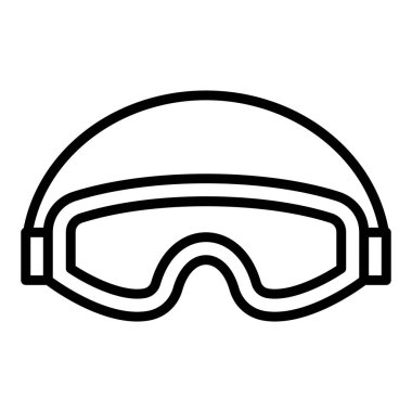 Güvenlik maskesi simgesi. Web için kayak vektörü simgelerinin özet çizimi
