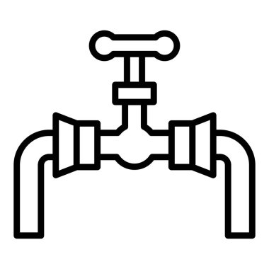 Musluk ikonu. Web için boru kapakçığı vektör simgelerinin özet çizimi