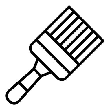 paint brush icon. outline hand drawn vector illustration pictogram. isolated contour symbol