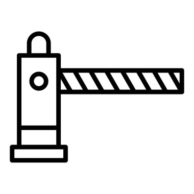 Web ve mobil uygulama tasarımınız için beyaz arkaplanda izole edilmiş bariyer simgesi vektörü, yol logosu kavramı