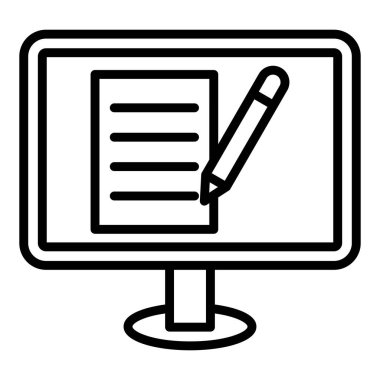 computer monitor with pencil and pen icon vector illustration design