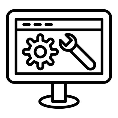 Ayarlar. Web simgesi basit illüstrasyon