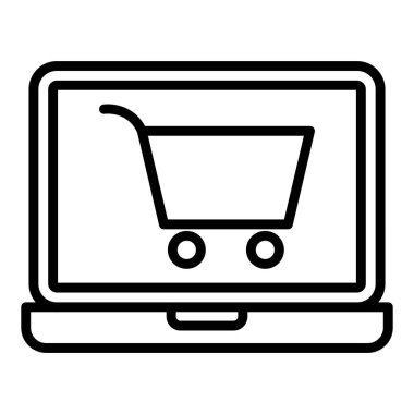 shopping cart icon. simple illustration of laptop vector icons for web design