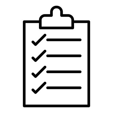 Kontrol listesi simgesi. Web için basit pano vektör simgeleri çizimi