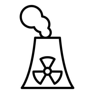 Nükleer enerji santrali ikon vektör çizimi tasarımı