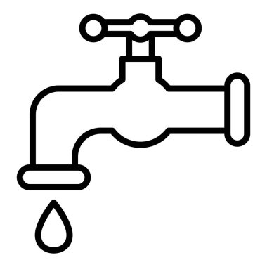 tap icon. outline faucet vector illustration on white.
