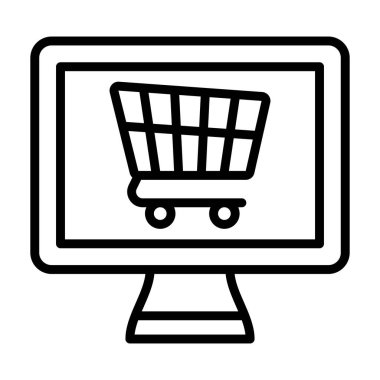 Alışveriş arabası simgesi, vektör illüstrasyonu