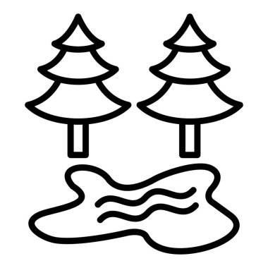 pine tree icon vector. thin line sign. isolated contour symbol illustration