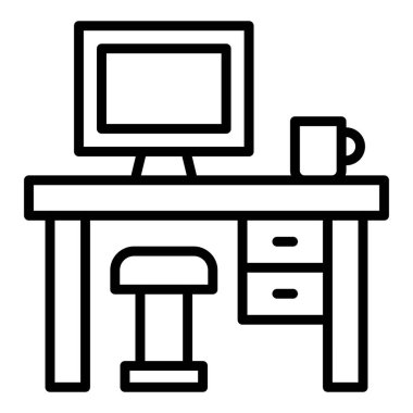 table lamp icon. outline office desk vector symbol for web design isolated on white background