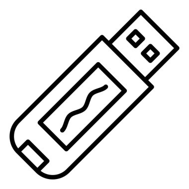 usb flash drive icon. outline illustration of laptop vector icons for web