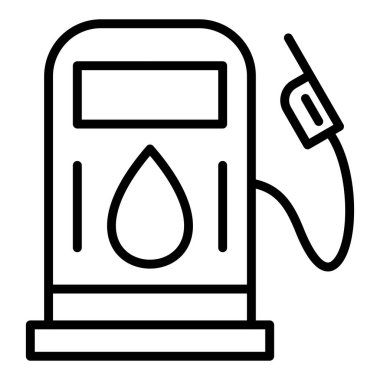 Yağ pompası ikonu. Web için gaz benzini vektör çizgisi simgelerinin ana hatları