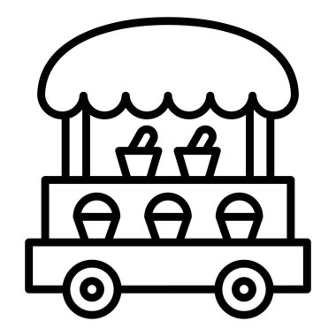 shop cart icon. outline illustration of bakery vector icons for web