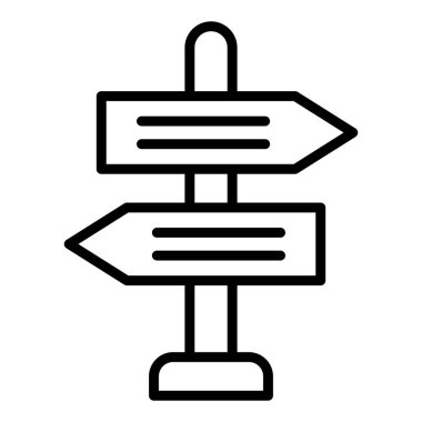 signpost icon, isolated on white background, vector illustration