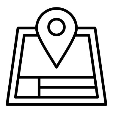 Harita. Web simgesi vektör illüstrasyonu