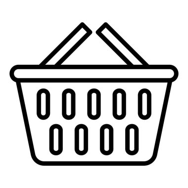 Alışveriş sepeti ikonu. Beyaz arkaplanda izole edilmiş web tasarımı için basit vektör simgeleri çizimi