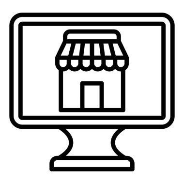 dükkan simgesi vektör illüstrasyonu