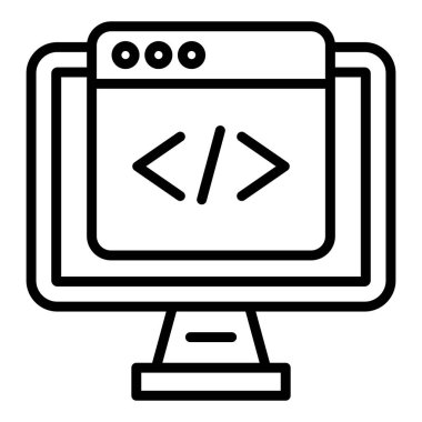 bilgisayar vektörü ince çizgi simgesi