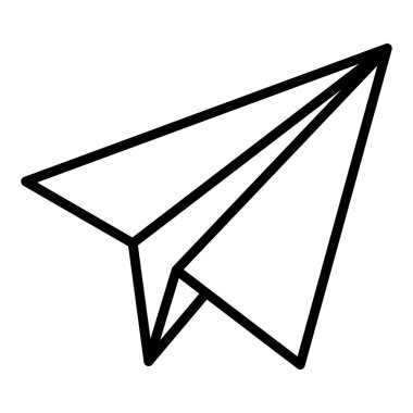 kağıt düzlem simgesi, vektör illüstrasyonu