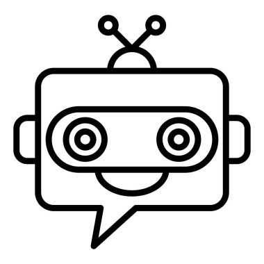 robot. Web simgesi basit illüstrasyon