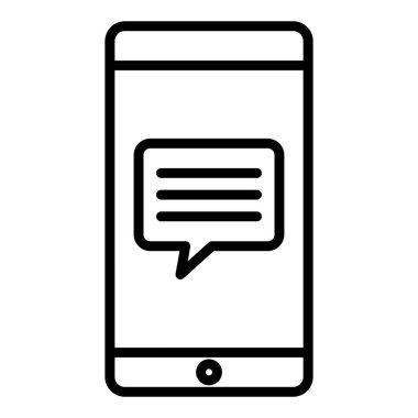 akıllı telefon ile ileti sohbet balonu vektör çizimi tasarımı