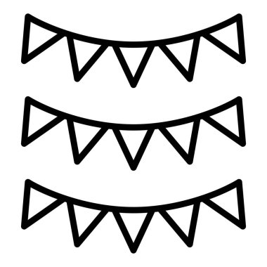 garlands bunting icon. outline illustration of flags vector icons for web