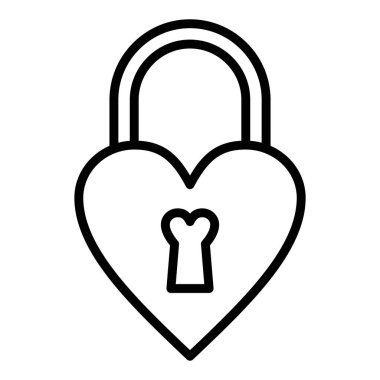 asma kilit ikon vektör illüstrasyon tasarımı olan kalp