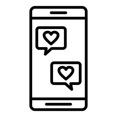 Kalp mesajı vektör illüstrasyon tasarımlı akıllı telefon