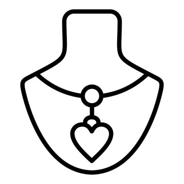 Kolye ikonu. Web için basit mücevher vektör simgeleri çizimi