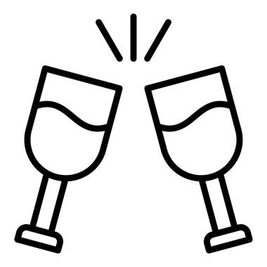 champagne glasses icon vector. outline beer bottle sign. isolated contour symbol illustration