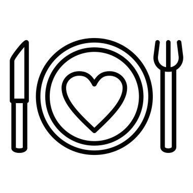 Kalp ikonu vektör illüstrasyonu