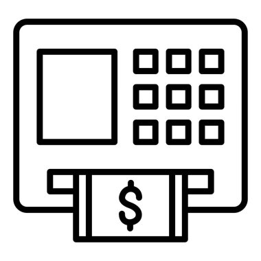 ATM 'de. Web simgesi basit illüstrasyon