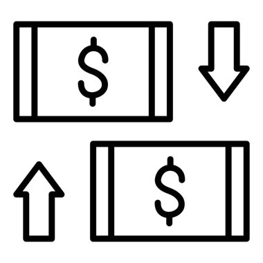 Dolar işareti simgesi, vektör çizimi