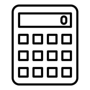 Hesap makinesi simgesi. Web için siyah ve beyaz vektör simgelerinin basit çizimi