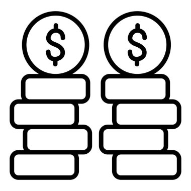 dolar sikke simge, vektör çizim