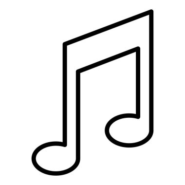müzik notası ikon vektörü. İnce çizgi işareti. izole edilmiş sınır sembolü çizimi