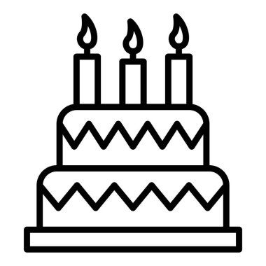 doğum günü pastası ikonu vektör illüstrasyonu