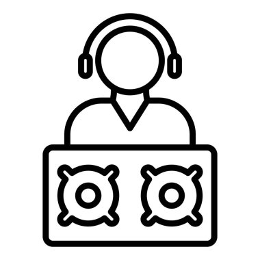 call center icon vector. outline headphones sign. isolated contour symbol illustration