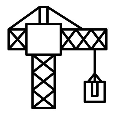 construction crane icon. outline illustration of bridge vector icons for web