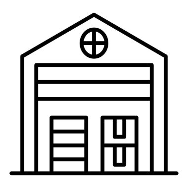 hospital building icon. outline illustration of hotel vector and container for web design